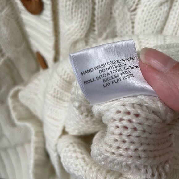 Fervour ModCloth Fisherman Cardigan Sweater Ivory L - Picture 7 of 7